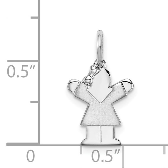 14k White Gold The Kids Mini Girl Love Charm