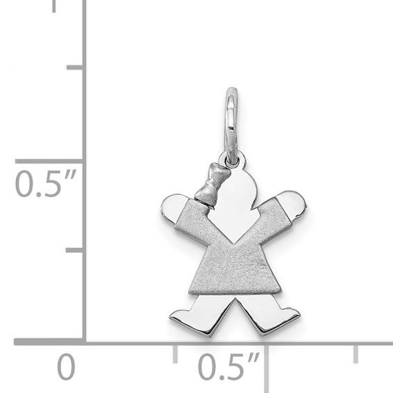 14k White Gold The Kids Mini Girl Joy Charm