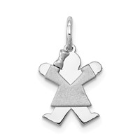 14K White Gold the Kids Mini Girl Joy Charm view 1