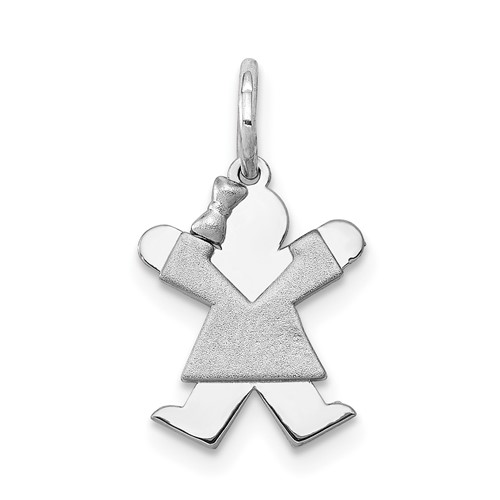 14K White Gold the Kids Mini Girl Joy Charm