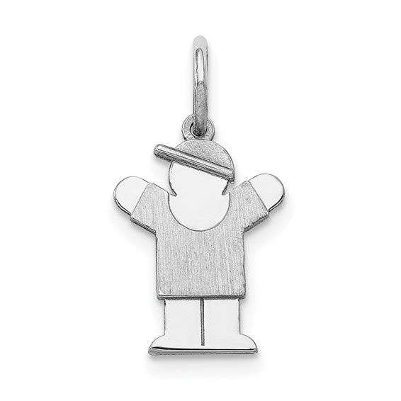14k White Gold The Kids Mini Boy Love Charm