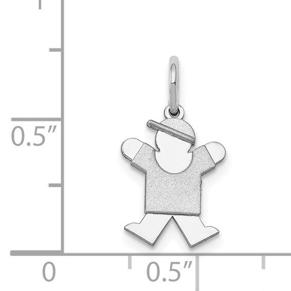 14k White Gold The Kids Mini Boy Joy Charm