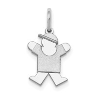 14K White Gold the Kids Mini Boy Joy Charm view 1