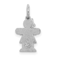 14K White Gold the Kids Mini Girl Hugs Charm view 4