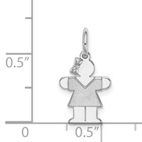 14K White Gold the Kids Mini Girl Hugs Charm view 3