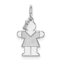 14K White Gold the Kids Mini Girl Hugs Charm view 1