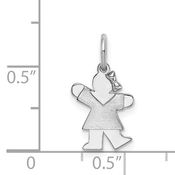 14k White Gold The Kids Mini Girl Kiss Charm