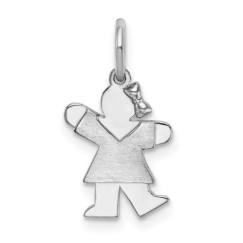 14K White Gold the Kids Mini Girl Kiss Charm