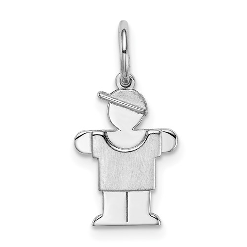 14K White Gold the Kids Mini Boy Hugs Charm
