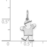 14K White Gold the Kids Mini Boy Kiss Charm view 3