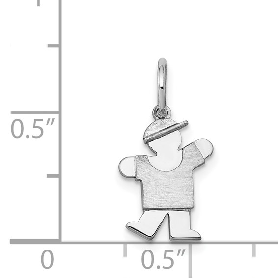 14k White Gold The Kids Mini Boy Kiss Charm