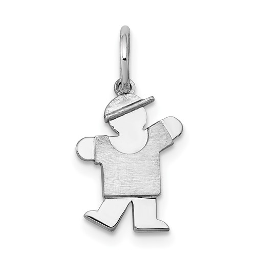 14K White Gold the Kids Mini Boy Kiss Charm