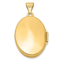 14K Yellow Gold Floral Swirl Design 21mm Oval Locket view 3