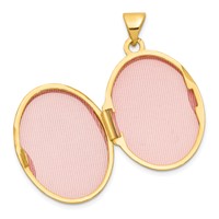 14K Yellow Gold Floral Swirl Design 21mm Oval Locket view 4