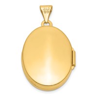 14K Yellow Gold Polished Plain 21mm Oval Locket view 3