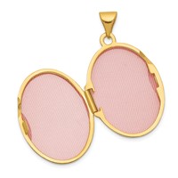 14K Yellow Gold Polished Plain 21mm Oval Locket view 4