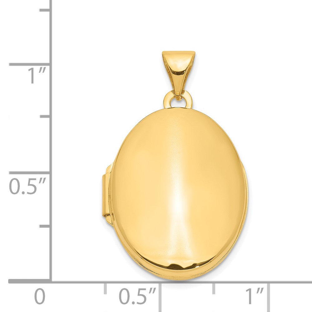 14k Polished Plain 21mm Oval Locket (XL112)