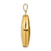 14K Yellow Gold Floral Border 21mm Oval Locket view 2
