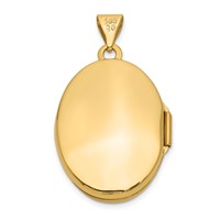 14K Yellow Gold Floral Border 21mm Oval Locket view 3