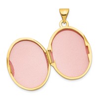 14K Yellow Gold Floral Border 21mm Oval Locket view 4