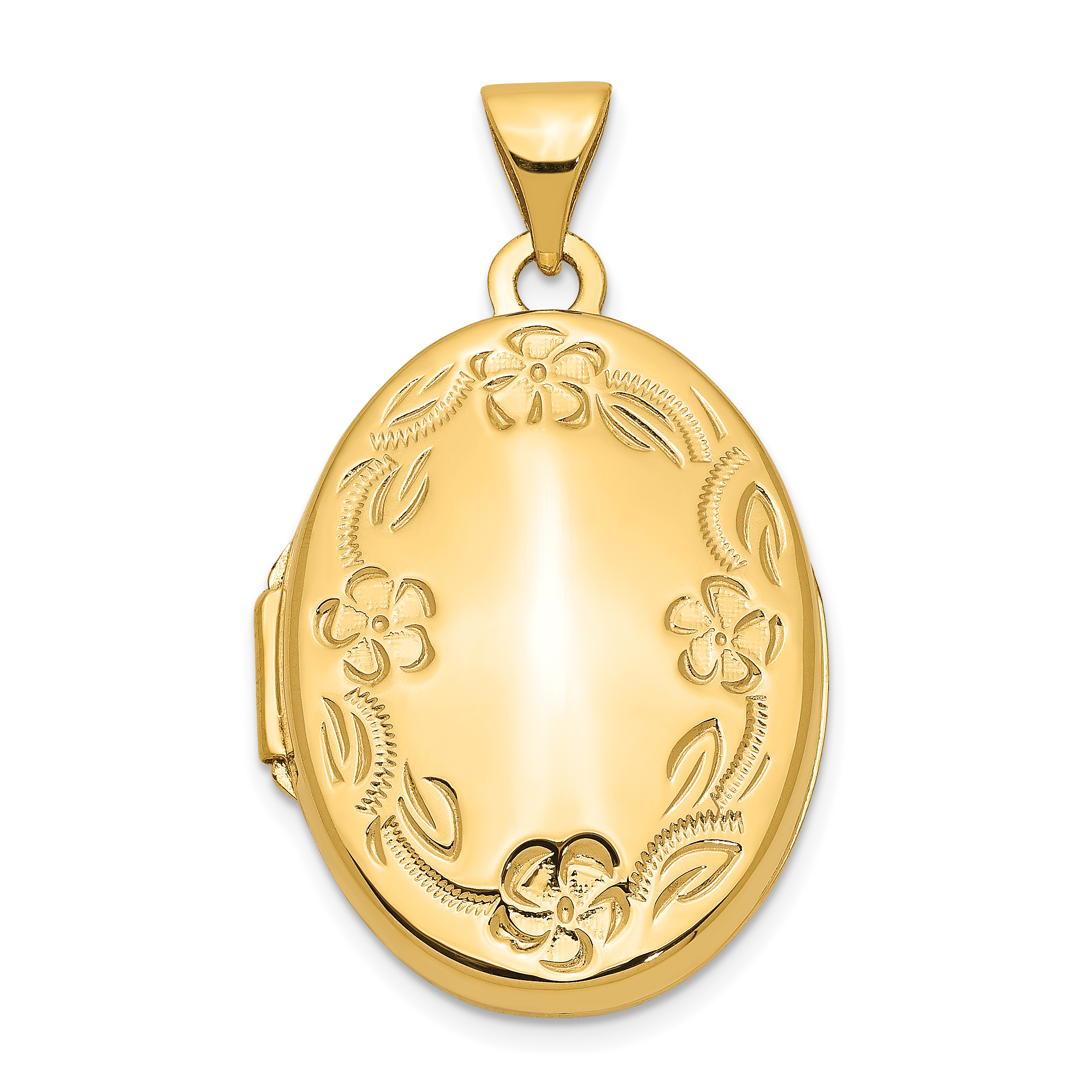 14k Floral Border 21mm Oval Locket (XL113)
