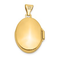 14K Floral 17mm Oval Locket view 3