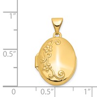 14K Floral 17mm Oval Locket view 5