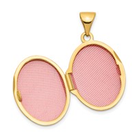 14K Yellow Gold Polished Plain 17mm Oval Locket view 4