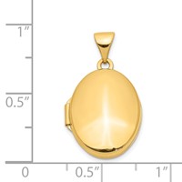 14K Yellow Gold Polished Plain 17mm Oval Locket view 5