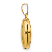 14K Yellow Gold Polished Plain 13mm Oval Locket view 3