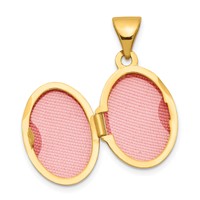 14K Yellow Gold Polished Plain 13mm Oval Locket view 5