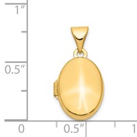 14K Yellow Gold Polished Plain 13mm Oval Locket view 2