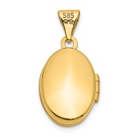14K Beaded Scroll Design 13mm Oval Locket view 3