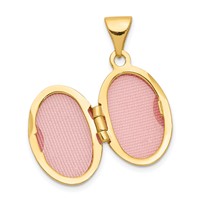 14K Beaded Scroll Design 13mm Oval Locket view 4