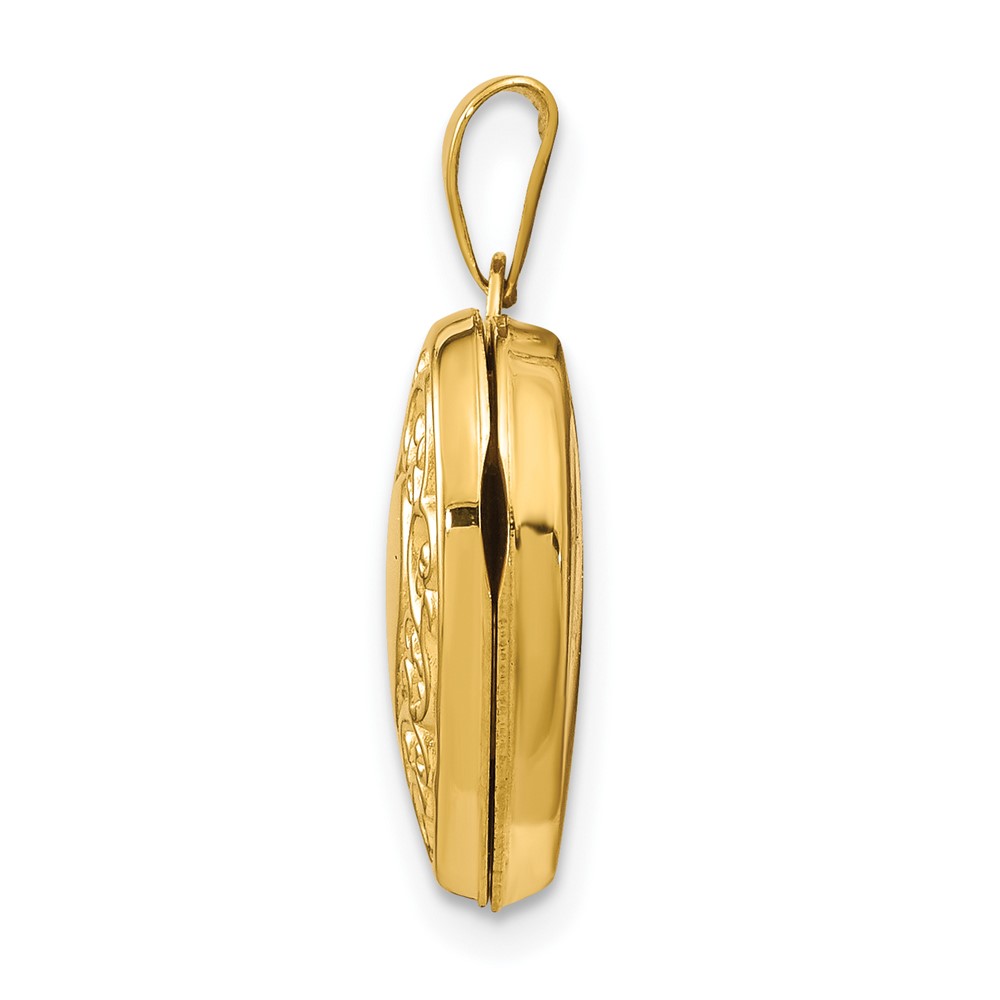 14k Polished Scrolled 15mm Heart Locket (XL131)