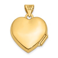 14K Yellow Gold Polished Scrolled 15mm Heart Locket view 3