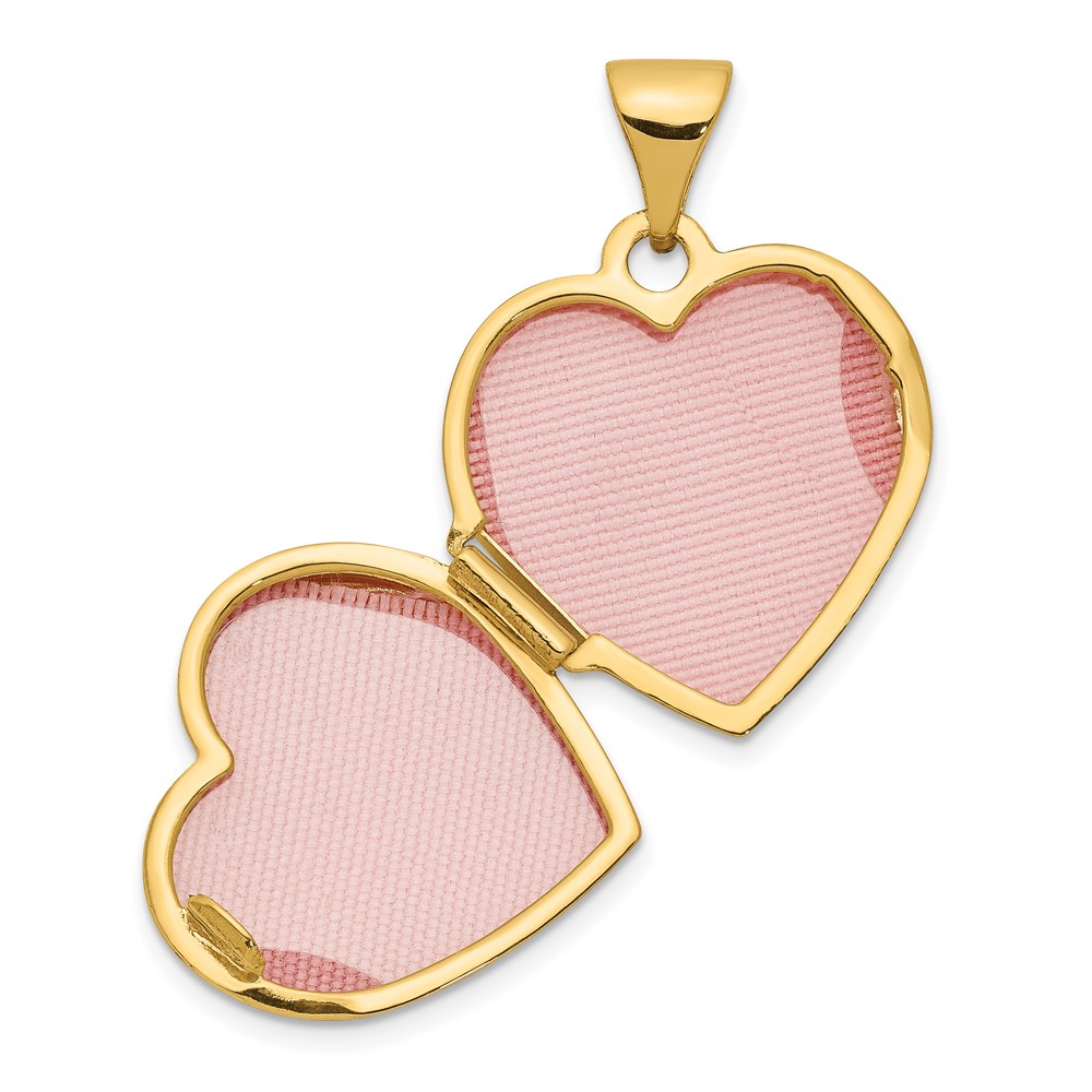 14k Polished Scrolled 15mm Heart Locket (XL131)