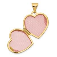 14K Yellow Gold Polished Scrolled 15mm Heart Locket view 4