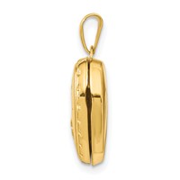 14K Yellow Gold Floral 15mm Heart Locket view 2