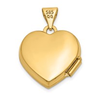 14K Yellow Gold Floral 15mm Heart Locket view 3