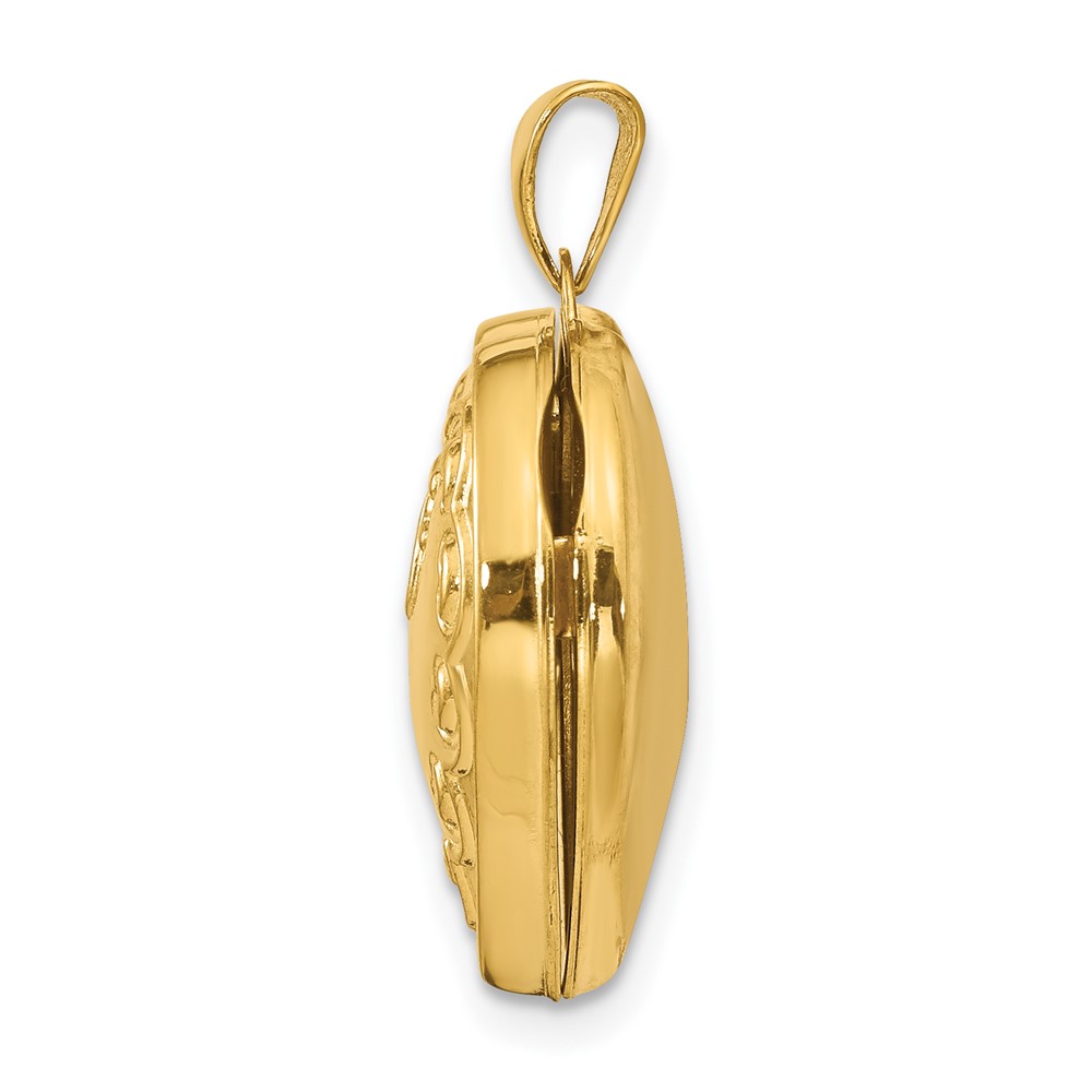 14k Domed Heart Border 18mm Heart Locket (XL141)