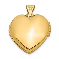 14K Yellow Gold Domed Heart Border 18mm Heart Locket view 3