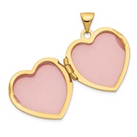 14K Yellow Gold Domed Heart Border 18mm Heart Locket view 4