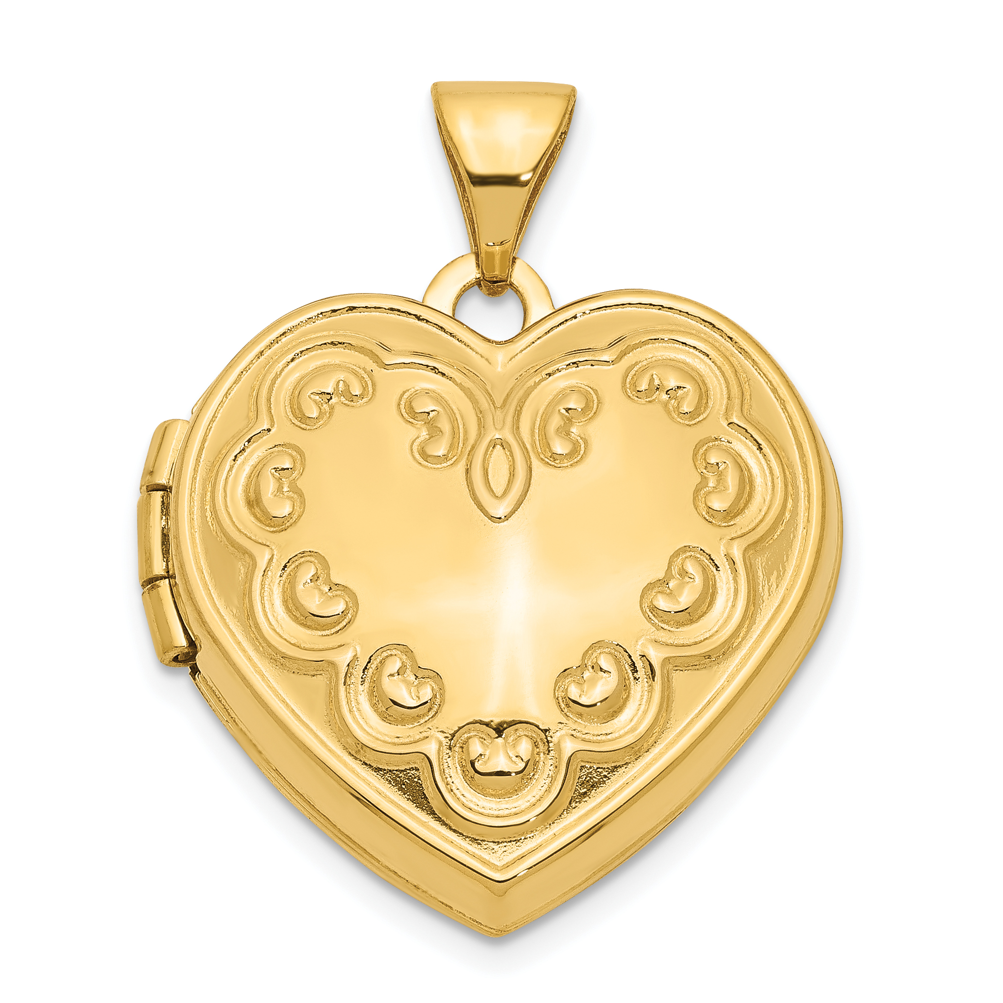 14k Domed Heart Border 18mm Heart Locket (XL141)