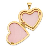 14K Yellow Gold Diamond Floral 21mm Heart Family Locket Holds 4 Photos view 4