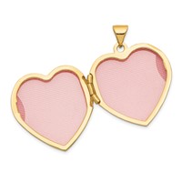 14K with White Rhodium Floral 21mm Heart Locket view 4