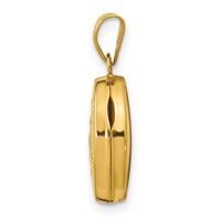 14K Yellow Gold Diamond Star 13mm Oval Locket view 2