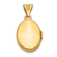 14K Yellow Gold Diamond Star 13mm Oval Locket view 3