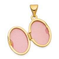 14K Yellow Gold Diamond Star 13mm Oval Locket view 4