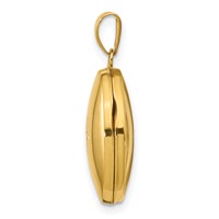 14K Yellow Gold Diamond Star 17mm Oval Locket view 2